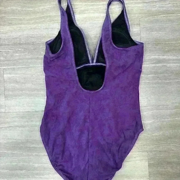 90s Purple Vintage One-Piece Swimsuit | Magicsuit | Size 14 - Picture 4 of 5